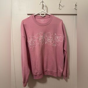 Hollister Rose Pink Floral Crewneck Sweatshirt